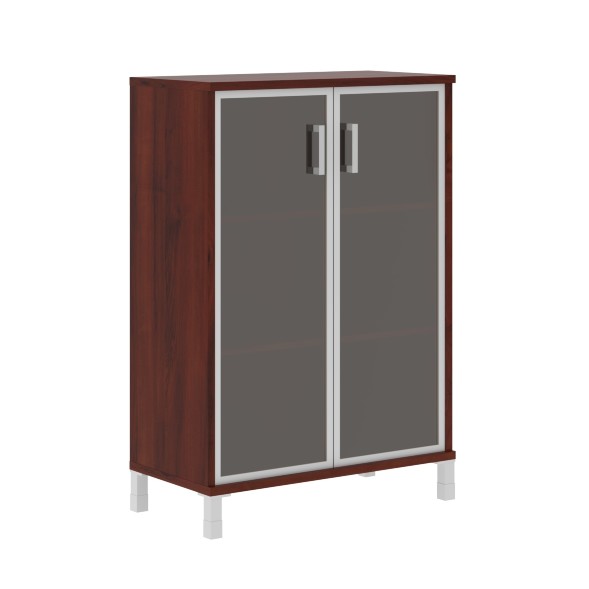 Шкаф средний со стеклянными дверьми в AL-рамке B 420.7 900х450х1286 BORN