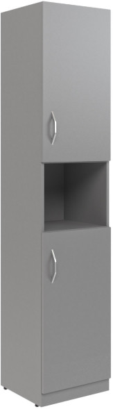 Шкаф колонка с 2-мя глухими малыми дверьми SR-5U.4(R) Серый 386х375х1815