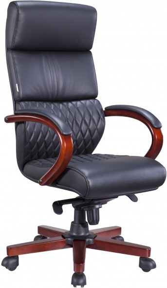 Кресло руководителя Everprof President Wood экокожа Черный 