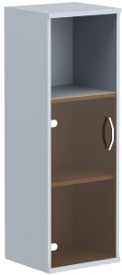 Шкаф колонка с малой стеклянной дверью СУ-2.2 Металлик 406*365*1200