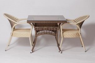 Стол для дачи уличный FM-2001, 850*850 коричневый