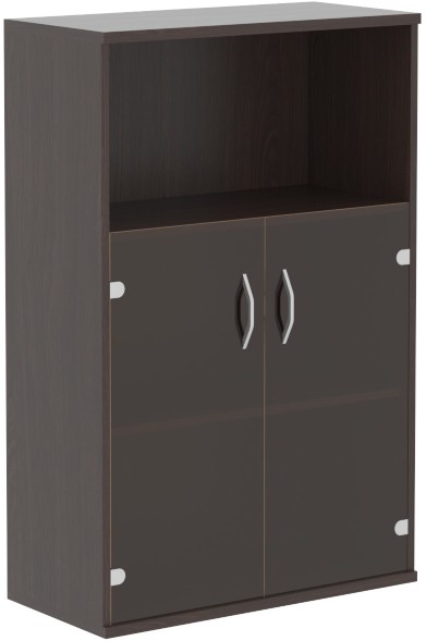 Шкаф с малыми стеклянными дверьми СТ-2.2 Венге Магия 770х365х1200