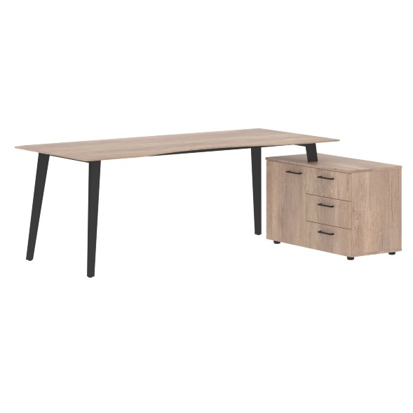 Стол руководителя с тумбой JCT 2013(R) 2000х1300х750 JAY в Реж 