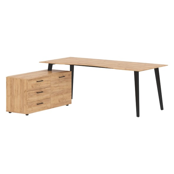 Стол руководителя с тумбой JCT 2018(L) 2000х1800х750 JAY в Реж 