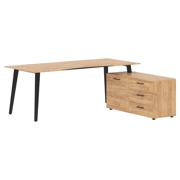 Стол руководителя с тумбой JCT 2018(R) 2000х1800х750 JAY в Реж 