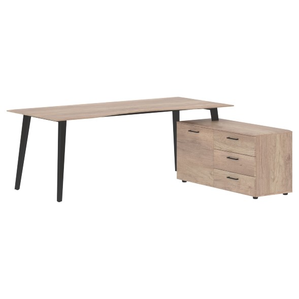 Стол руководителя с тумбой JCT 2018(R) 2000х1800х750 JAY в Реж 