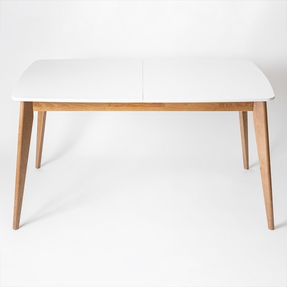 Стол раскладной Пегас classic+  1200(+350)*750, Дуб натуральный/Белая эмаль