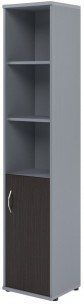 Шкаф колонка с глухой малой дверью СУ-1.1(R) Венге/Металлик 406*365*1975