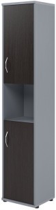 Шкаф колонка с комплектом глухих малых дверей СУ-1.5(R) Венге/Металлик 406*365*1975